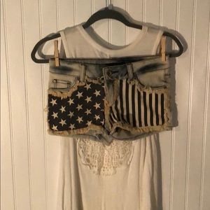 NWOT American flag jean short